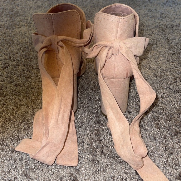 JustFab Karine Peep-Toe Bootie - Picture 2 of 7